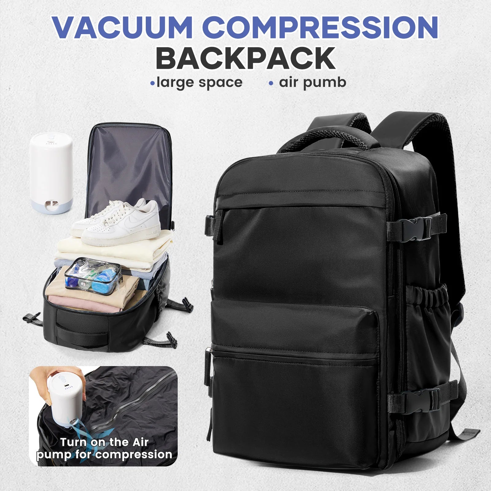 Vacuum Backpack Travel Backpack - Expandable & Lightweight
